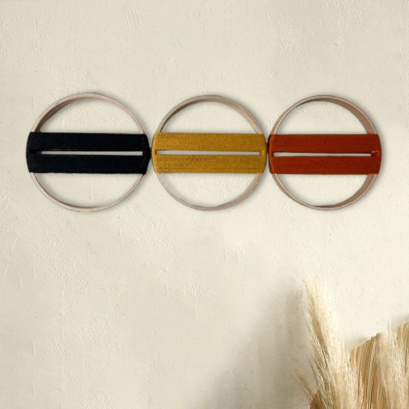 Bamboo Circle Macrame Tapestry - Boho Round Wall Art 7 S25a1095c328044fcb95accda449356fak