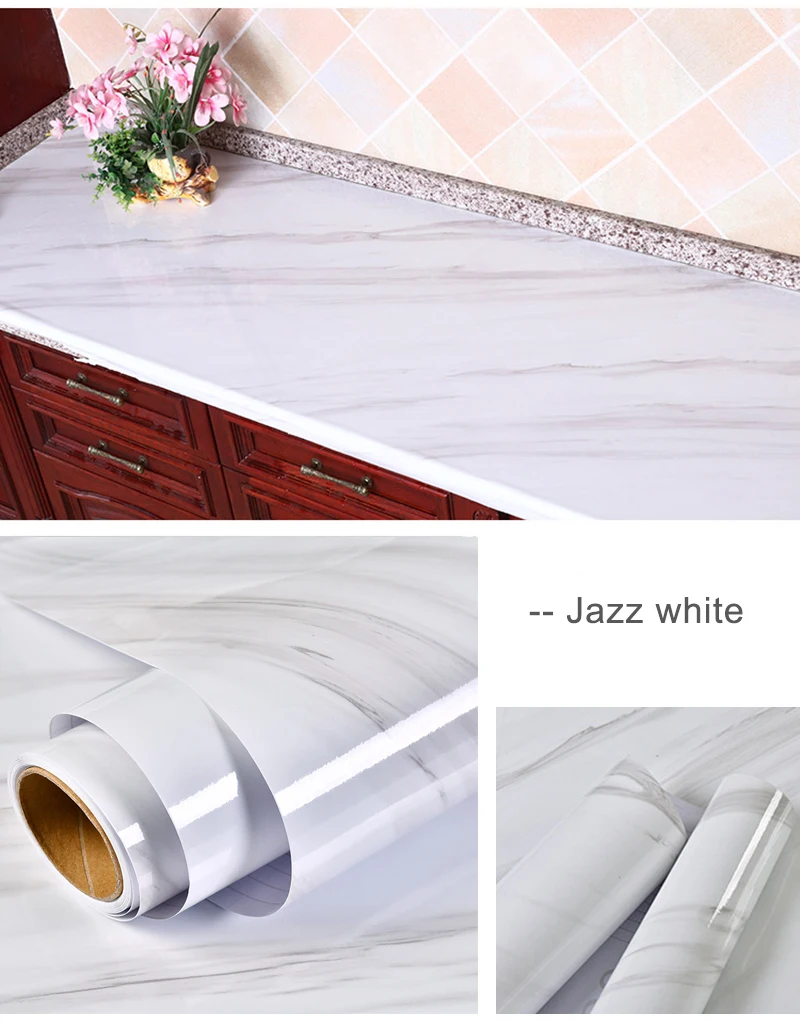 Waterproof Marble Vinyl Film Self Adhesive Wallpaper for Bathroom Kitchen Cupboard Countertops Contact Paper Home Decor Stickers Waterproof Marble Vinyl Film Self Adhesive Wallpaper for Bathroom Kitchen Cupboard Countertops Contact Paper Home Decor Stickers