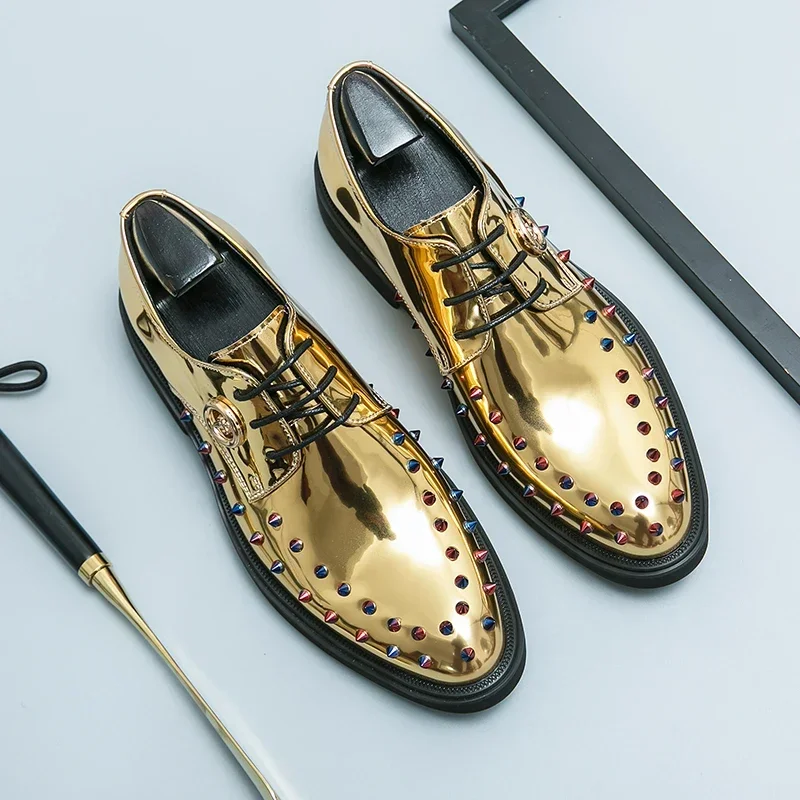 New Men Dress Shoes Gold Oxfords Round Toe Lace-up Spring Autumn Handmade Fashion Free Shipping Mens Shoes
New Men Dress Shoes Gold Oxfords Round Toe Lace-up Spring Autumn Handmade Fashion Free Shipping Mens Shoes