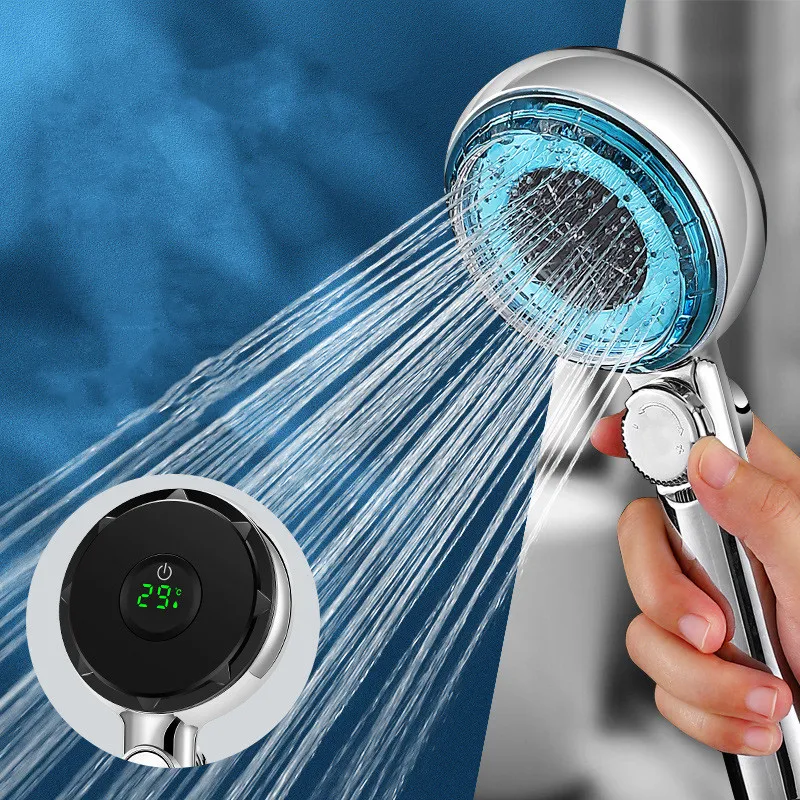 LED Temperature Digital Display High Pressure Water Saving Filtration Shower Head Pressurized Showerhead Bathroom Accessories
LED Temperature Digital Display High Pressure Water Saving Filtration Shower Head Pressurized Showerhead Bathroom Accessories