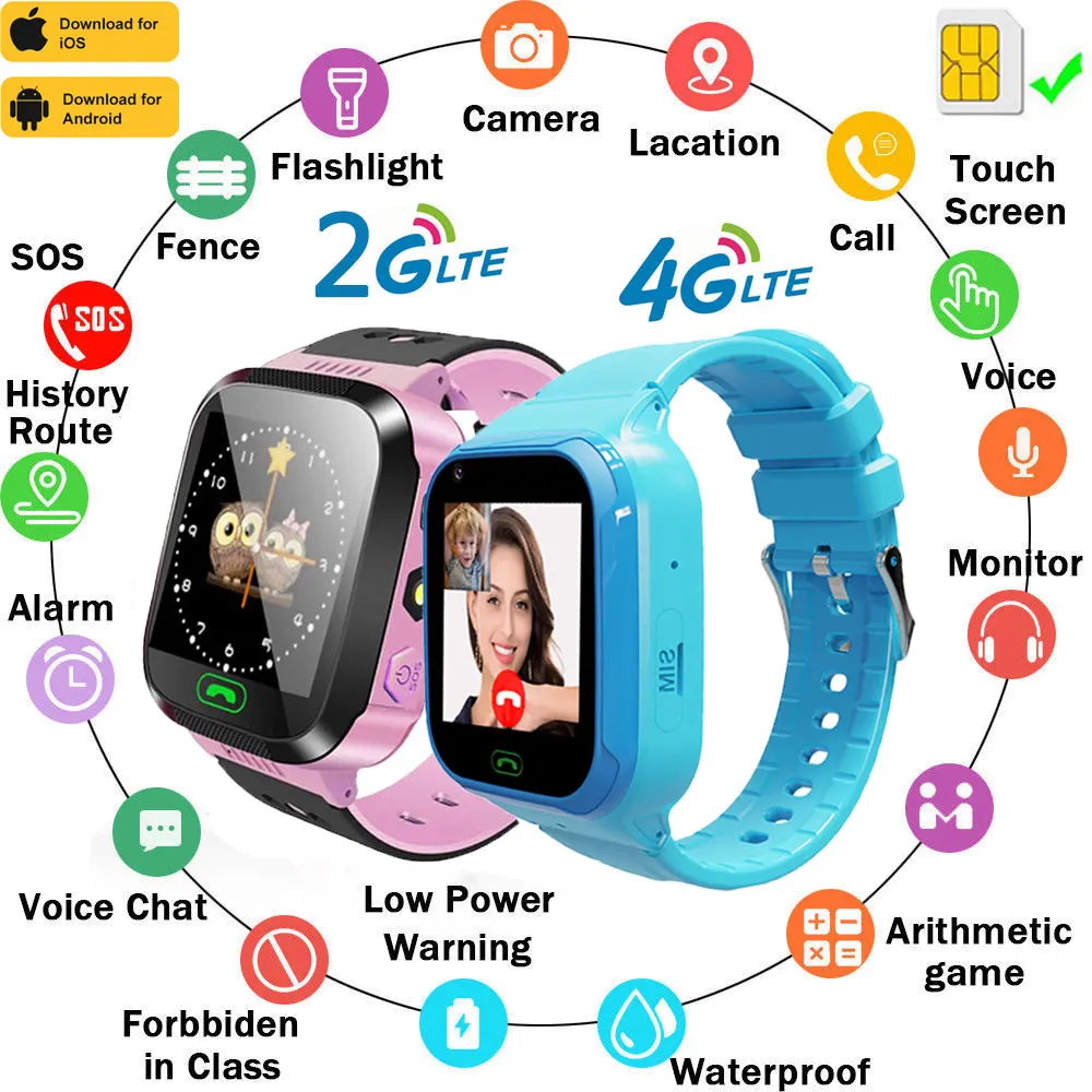 Smart Watch for Children LBS Location Positioning Tracker SOS 2G 4G Sim Card Call Phone SmartWatch Kids Sport Waterproof Watch
Smart Watch for Children LBS Location Positioning Tracker SOS 2G 4G Sim Card Call Phone SmartWatch Kids Sport Waterproof Watch