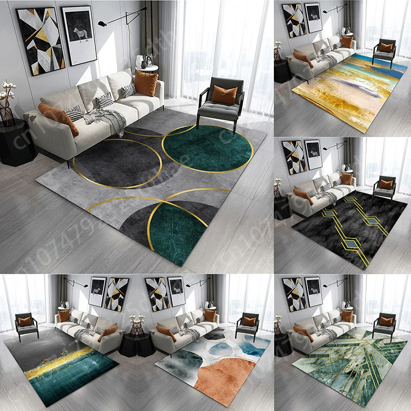 

Nordic Abstract Geometry Carpet Non Slip Area Rugs Sofa Table Floor Mats Home Living Room Decoration Bedroom Bedside Soft Mat