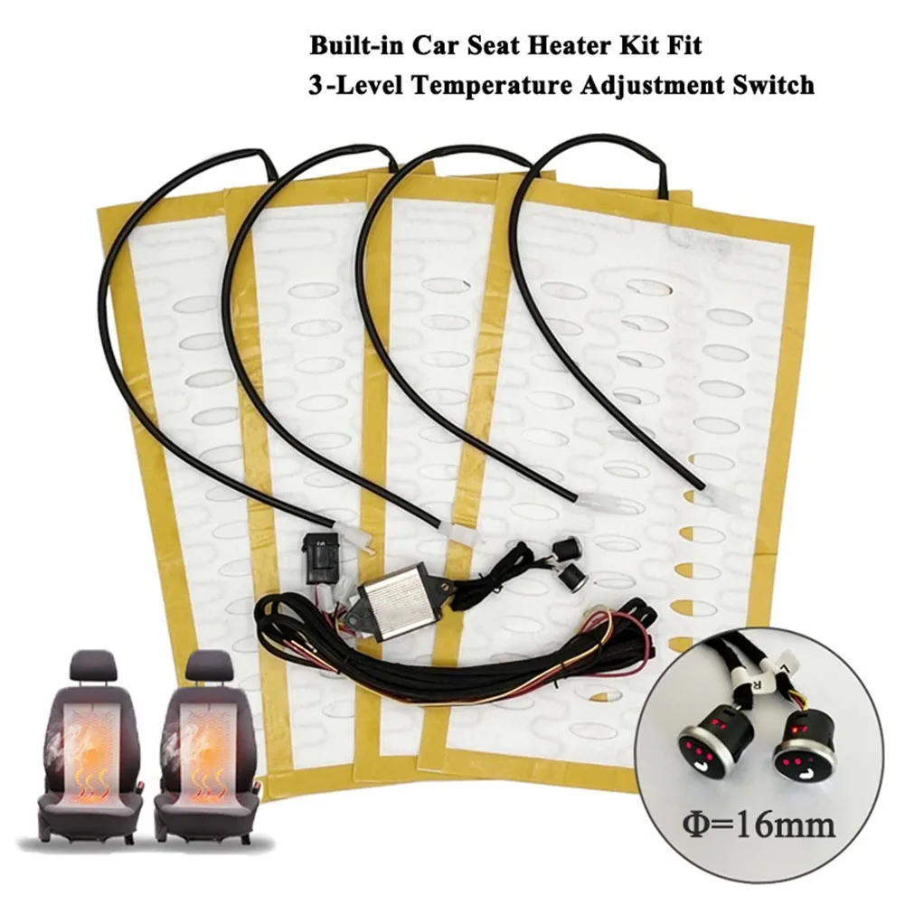 12V Car Seat Heater Kit Fit 2 Seats Alloy Wire Fast Heating Pads 3-Levels Switch 48x27cm Universal Accessories For Car SUV RV
12V Car Seat Heater Kit Fit 2 Seats Alloy Wire Fast Heating Pads 3-Levels Switch 48x27cm Universal Accessories For Car SUV RV