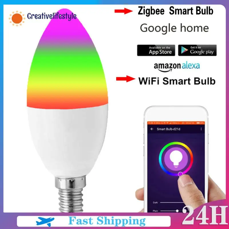 Tuya E14 E12 Smart Candle Bulb RGBCW 5W LED Lamp Smartthings Remote Control Compatible With Alexa Home
Tuya E14 E12 Smart Candle Bulb RGBCW 5W LED Lamp Smartthings Remote Control Compatible With Alexa Home