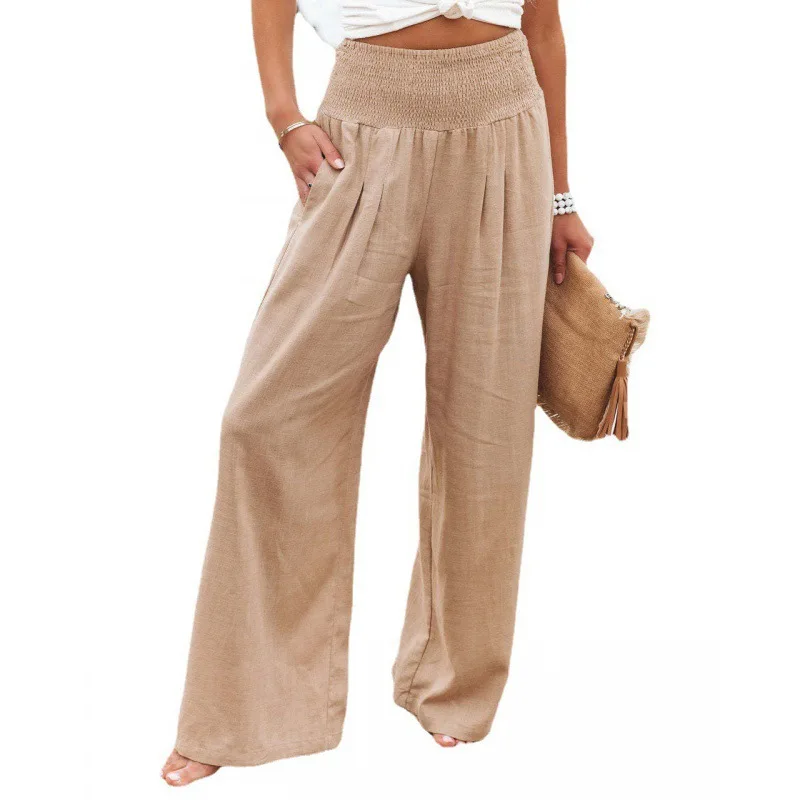 Spring Summer 2024 Cotton Linen Style Bloomers Wide Leg Pants Women Vintage Full Length Elegent Pants Solid Elasitic Waist S-3XL
Spring Summer 2024 Cotton Linen Style Bloomers Wide Leg Pants Women Vintage Full Length Elegent Pants Solid Elasitic Waist S-3XL