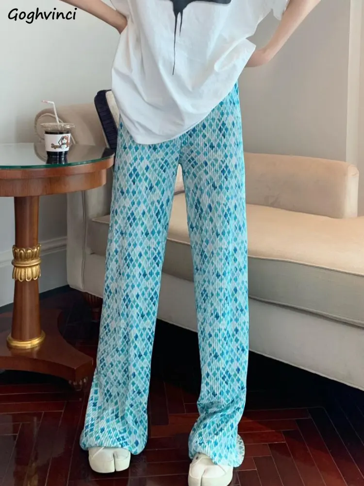 Pants Women Casual Loose Summer Folds Print All-match Korean Style Fashion Trousers Females Streetwear Chic Daily Elastic Waist 
Pants Women Casual Loose Summer Folds Print All-match Korean Style Fashion Trousers Females Streetwear Chic Daily Elastic Waist