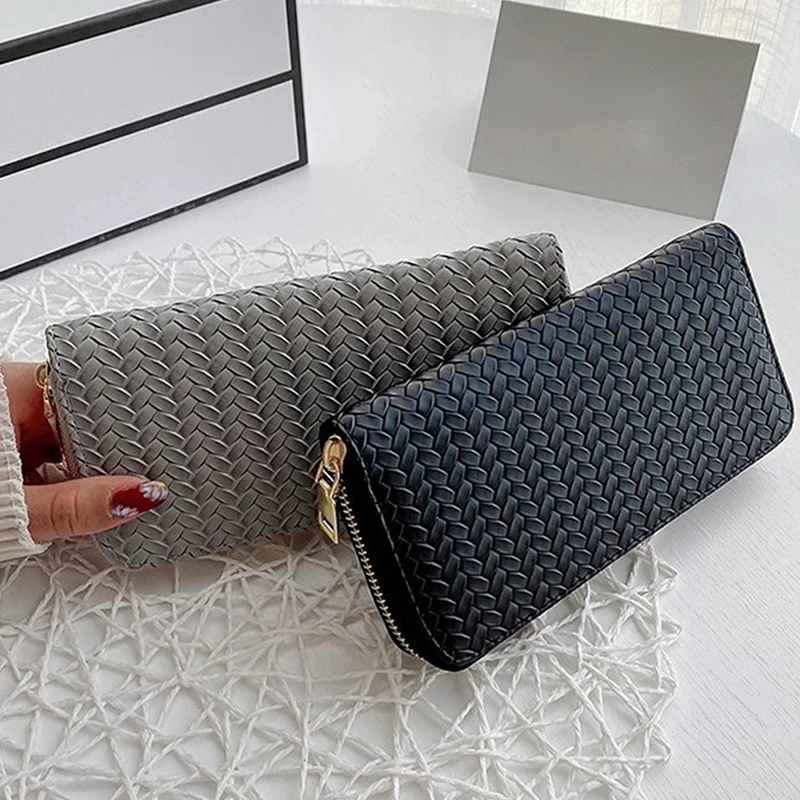 Women Long Wallet PU Leather Zipper Solid Color Money Pocket Weave Multifunction Pouch Classic Coin Purse Card Holder Wallet
Women Long Wallet PU Leather Zipper Solid Color Money Pocket Weave Multifunction Pouch Classic Coin Purse Card Holder Wallet