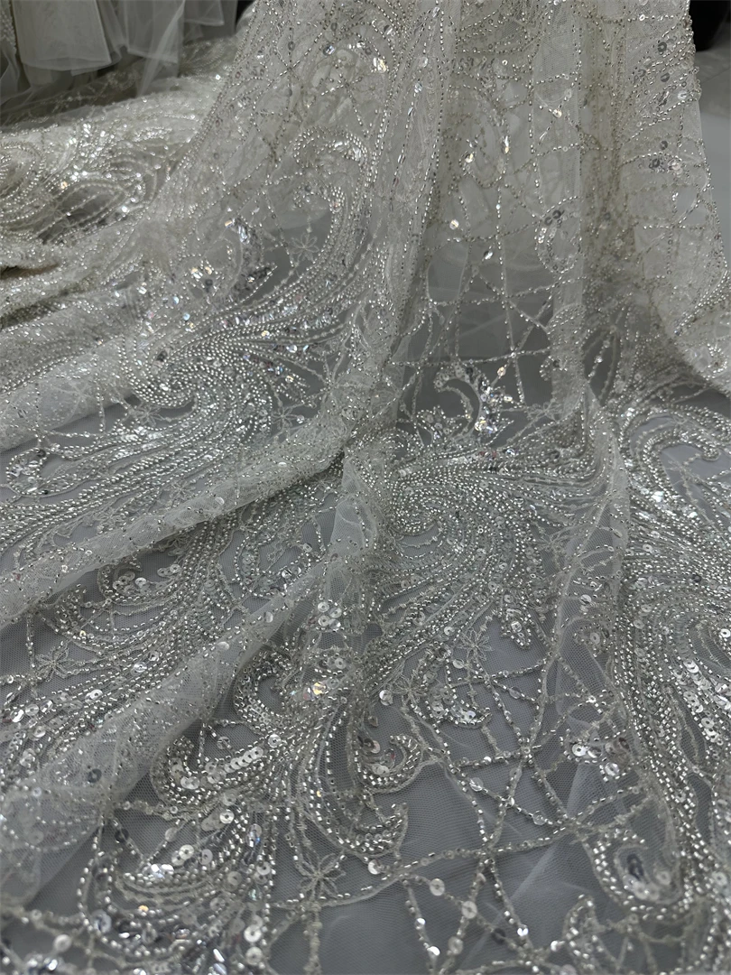 African Sequins Lace Fabric ZH-13084318 High Quality Beads French Tulle Lace Fabric For Party Wedding Dress
African Sequins Lace Fabric ZH-13084318 High Quality Beads French Tulle Lace Fabric For Party Wedding Dress
