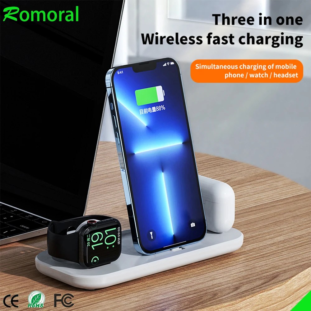 3 in 1 Charging Station for iWatch SE 7 6 and AirPods 3 2 Pro Build-in Charger Charging Dock for iPhone 13 12 11
3 in 1 Charging Station for iWatch SE 7 6 and AirPods 3 2 Pro Build-in Charger Charging Dock for iPhone 13 12 11