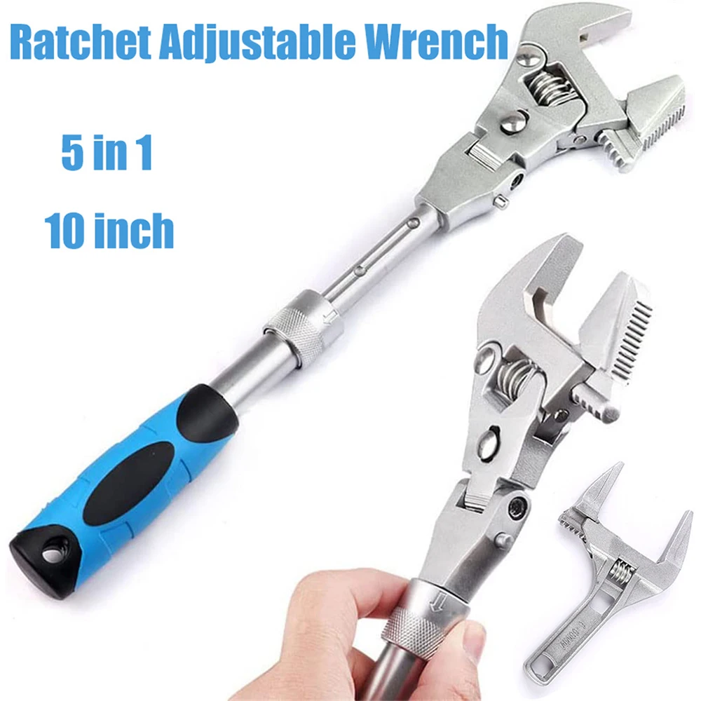 5-In-1 10-Inch Professional Adjustable Wrench Multifunctional Retractable Heavy-Duty Folding Ratchet Wrench Hand Tools
5-In-1 10-Inch Professional Adjustable Wrench Multifunctional Retractable Heavy-Duty Folding Ratchet Wrench Hand Tools