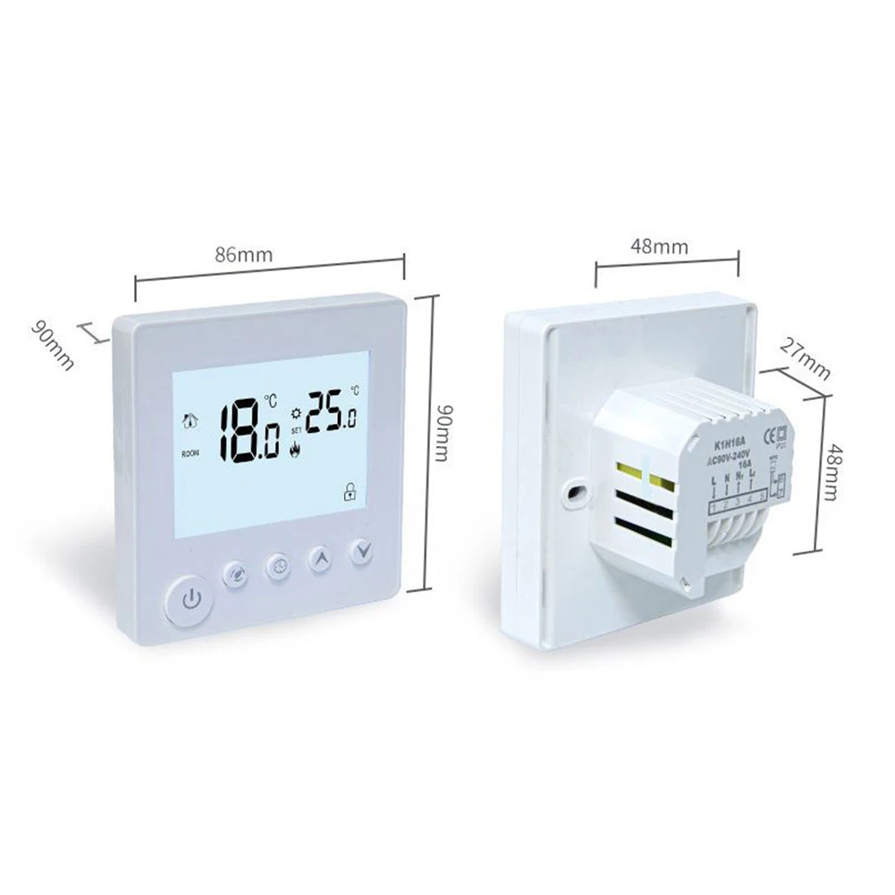 Digital Thermostat 16A 220V Room Thermostat Underfloor Heating Wall Heating LED Parallel Operation White Home Improvement
Digital Thermostat 16A 220V Room Thermostat Underfloor Heating Wall Heating LED Parallel Operation White Home Improvement