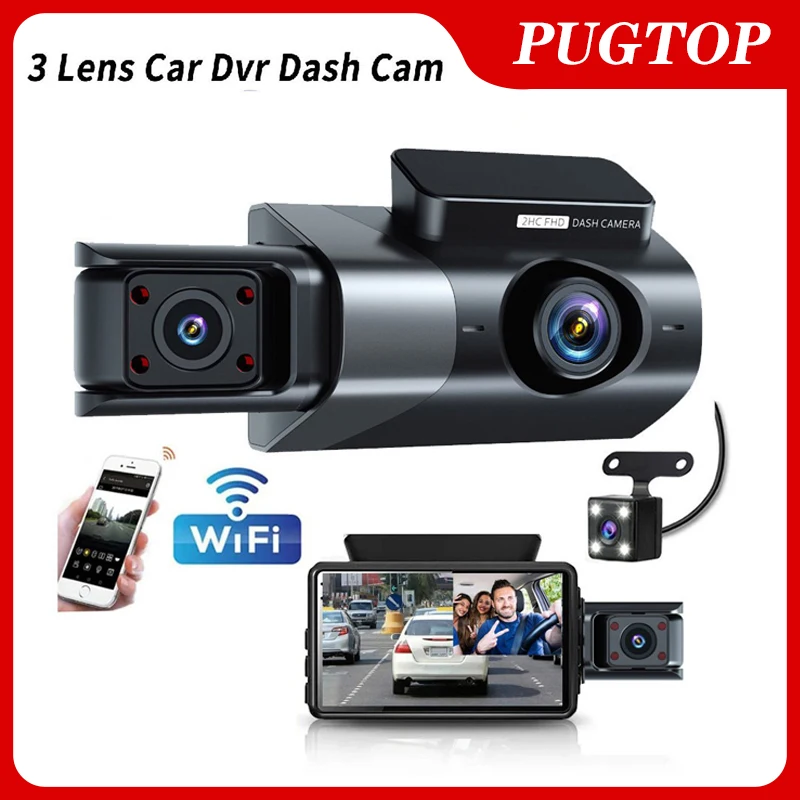 Three Lens Dash Cam for Cars Black Box HD 1080P Car Video Recorder with WIFI Night Vision G-sensor Loop Recording DVR Car Camera
Three Lens Dash Cam for Cars Black Box HD 1080P Car Video Recorder with WIFI Night Vision G-sensor Loop Recording DVR Car Camera