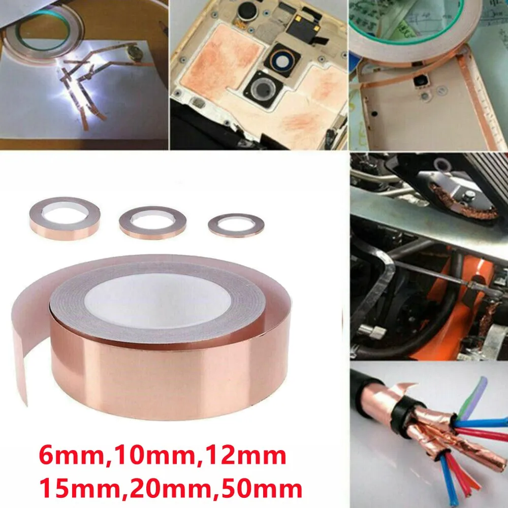 Copper Foil Tape10M Adhesive Conductive Copper Slug Foil Tape Repellent Guitar Pickup EMI Shield For Electric Guitar
Copper Foil Tape10M Adhesive Conductive Copper Slug Foil Tape Repellent Guitar Pickup EMI Shield For Electric Guitar