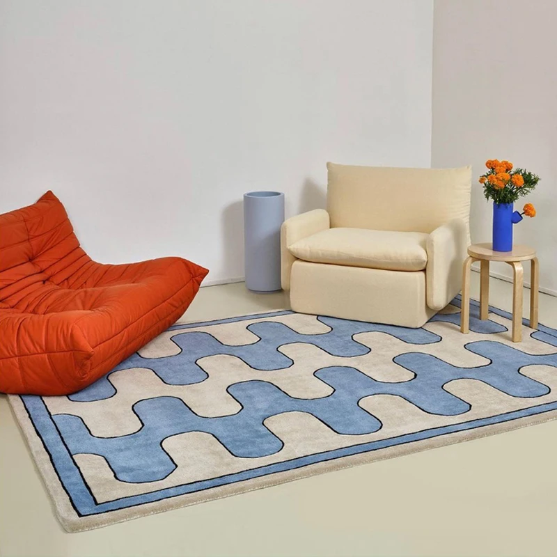 

Simple Checkerboard Living Room Decoration Carpet Modern Bedroom Bedside Large Area Soft Carpets Home Study Cloakroom Plush Rug