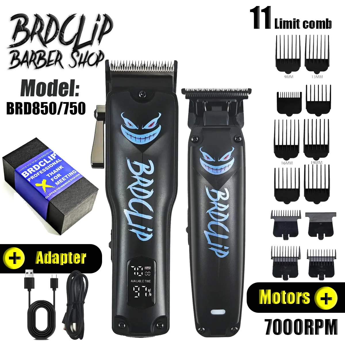 BRDCLIP BRD850/750 Kits Professional Hair Clipper Powder Metallurgy Blade Barber Haircuts Salon Oil Head Trimmer Cutting for Man
BRDCLIP BRD850/750 Kits Professional Hair Clipper Powder Metallurgy Blade Barber Haircuts Salon Oil Head Trimmer Cutting for Man