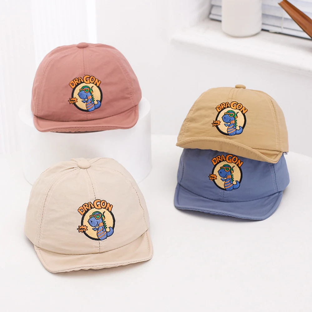 

Embroidered Dinosaur Baseball Cap Cartoon Baby Boy Girl Cap Spring Summer Thin Quick-drying Outdoor Caps For Kids 5-24 Month