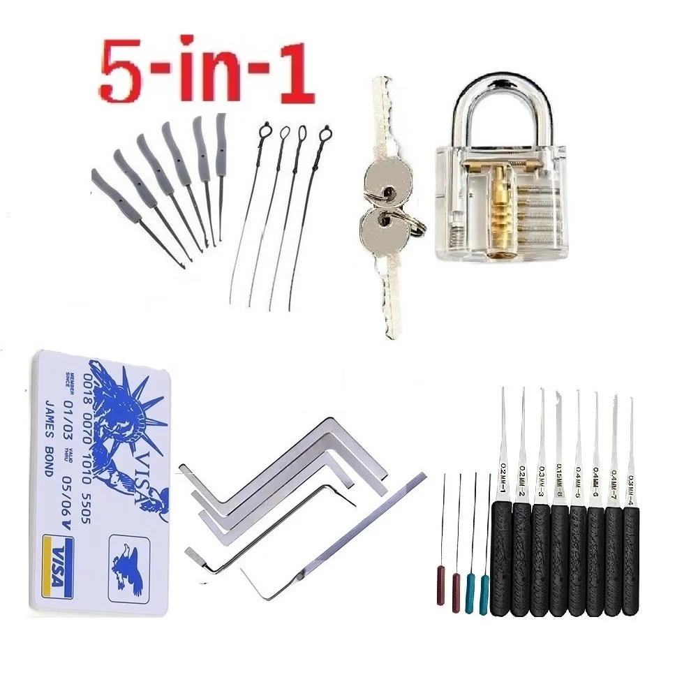 

5mini-picks Lock Pick Set Locksmith Tool Lock Pin Broken Key Extractor Key Remove Hooks Lock Professional DIY Hand Tools