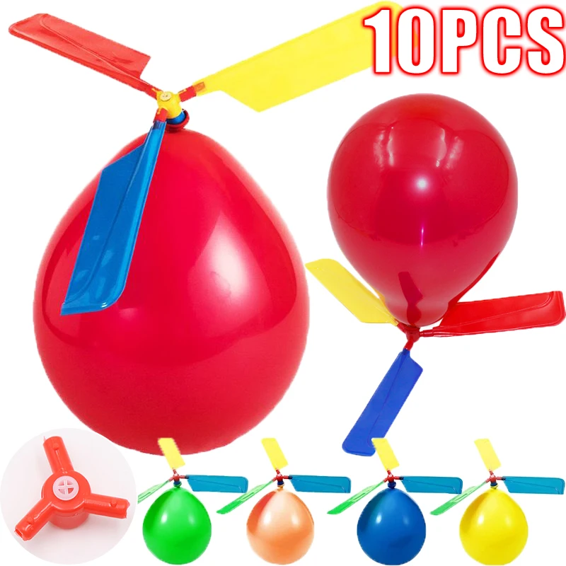 

10pcs Color Random Helicopter Balloon Portable Outdoor Playing Flying Ballon Toy Kids Gift Decorations Party Supplies Globos
