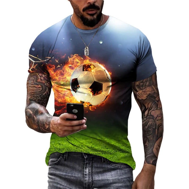 Football Sports Pattern Summer Men's T-shirt Street Fitness Loose and Comfortable 3D Printing Quick-drying Short-sleeved Top
Football Sports Pattern Summer Men's T-shirt Street Fitness Loose and Comfortable 3D Printing Quick-drying Short-sleeved Top