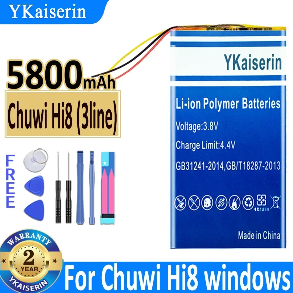Аккумулятор ykaisсеребрин Hi8 (3 линии) на 8 дюймов, 5800 мач, для планшета windows 3263156, 3565158
Аккумулятор ykaisсеребрин Hi8 (3 линии) на 8 дюймов, 5800 мач, для планшета windows 3263156, 3565158