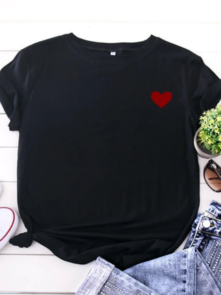 on Chest Little Red Heart Print T Shirt Women Short Sleeve O Neck Loose Tshirt Summer Women Tee Shirt Tops Camisetas Mujer
on Chest Little Red Heart Print T Shirt Women Short Sleeve O Neck Loose Tshirt Summer Women Tee Shirt Tops Camisetas Mujer