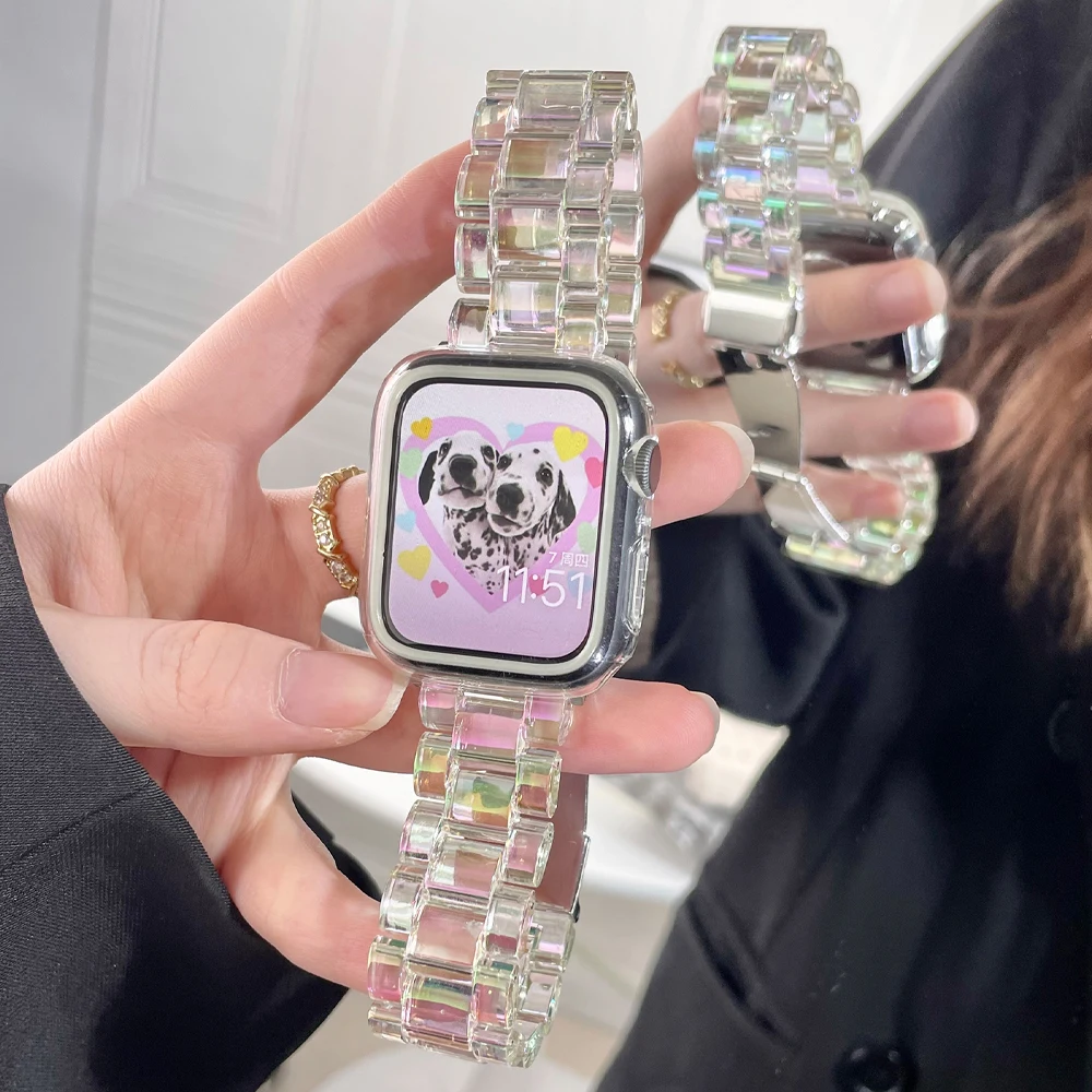 Ремешок полимерный прозрачный для Apple Watch Series 9 8 7 41 45 мм 38 40 мм 42 44 мм, цветной женский браслет для iWatch 6 SE 5 Ultra 2 49 мм
Ремешок полимерный прозрачный для Apple Watch Series 9 8 7 41 45 мм 38 40 мм 42 44 мм, цветной женский браслет для iWatch 6 SE 5 Ultra 2 49 мм