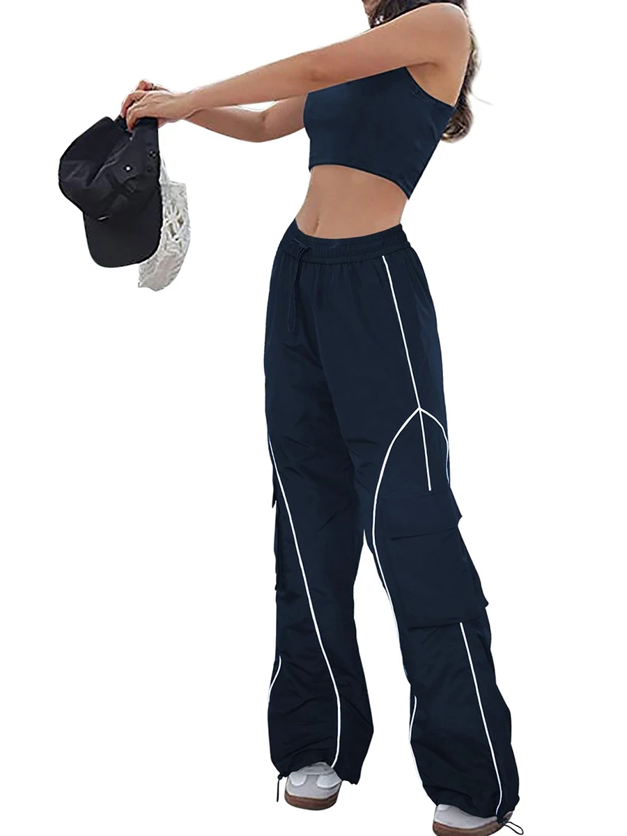 Wide Leg Cargo Pants for Women Parachute Pants Baggy Elastic Waist Drawstring Y2K Pant Loose Casual Lounge Pant
Wide Leg Cargo Pants for Women Parachute Pants Baggy Elastic Waist Drawstring Y2K Pant Loose Casual Lounge Pant
