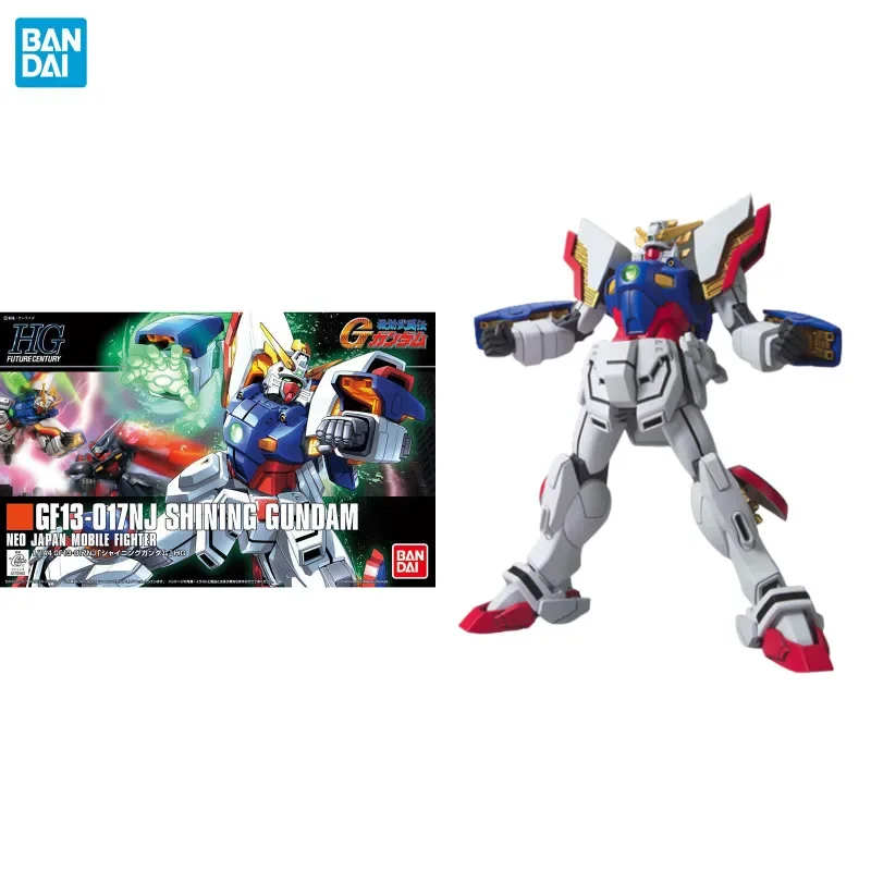 

Bandai Original Gundam Model Kit Anime HGUC 1/144 GF13-017NJ Shining Gundam Action Figure Assemble Collection Toys for Children