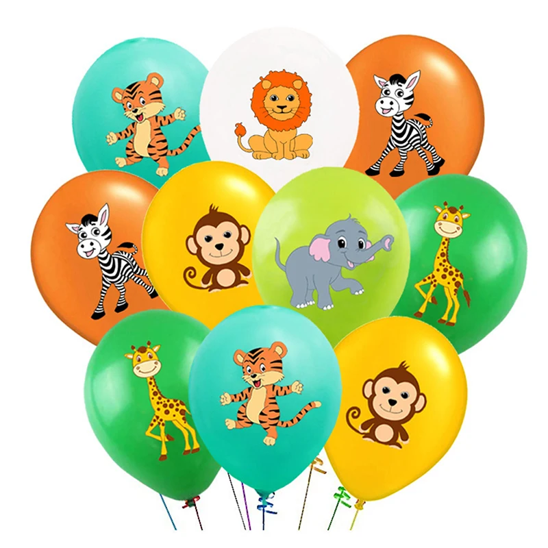 

6PCS/12pcs 12inch Animal Confetti Latex Balloons Jungle Wild Animal Party Supplies Birthday Balloon Decorations Baby Shower Boy