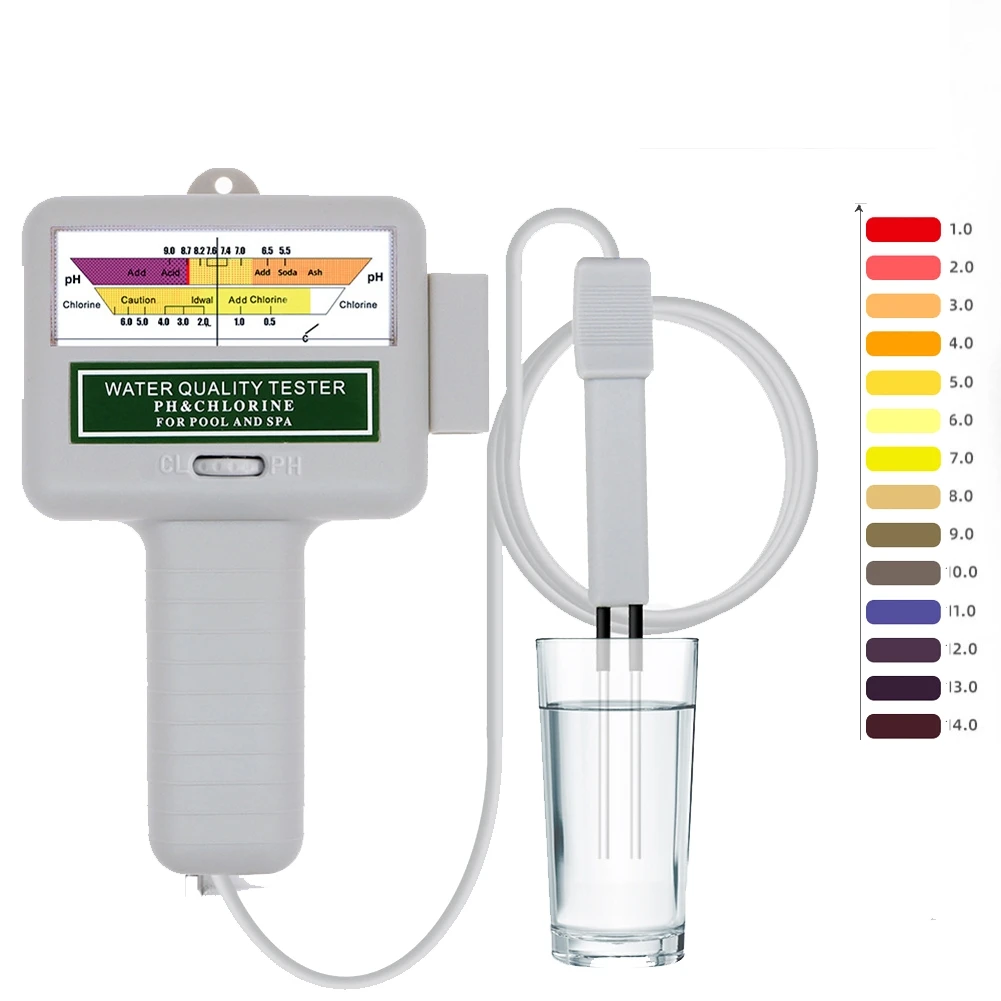 2 in 1 Swimming Pool PH Chlorine Meter Tester Portable Water Quality Testing Device for Swimming Pool SPA Water Chlorine Tester
2 in 1 Swimming Pool PH Chlorine Meter Tester Portable Water Quality Testing Device for Swimming Pool SPA Water Chlorine Tester