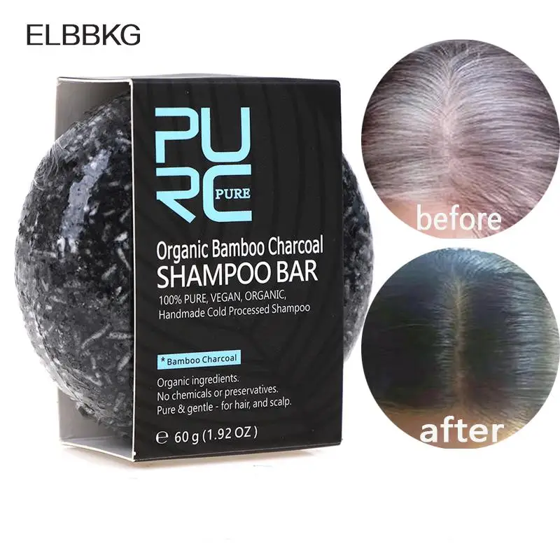 

60g Soap Hair Darkening Shampoo Bar Repair Gray White Hair Color Dye Face Hair Body Shampoo Natural Organic Hair Conditioner