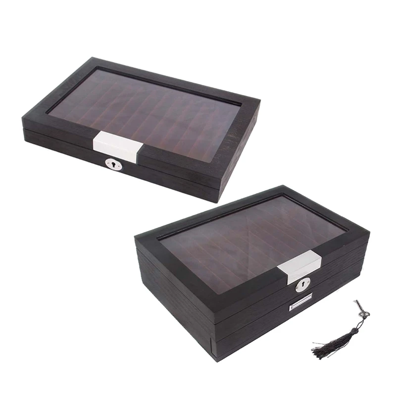 Wood Pen Display Box Deluxe Pen Case With Key Tansparent Window Fountain Storage Showcase Organizer-Collection
Wood Pen Display Box Deluxe Pen Case With Key Tansparent Window Fountain Storage Showcase Organizer-Collection