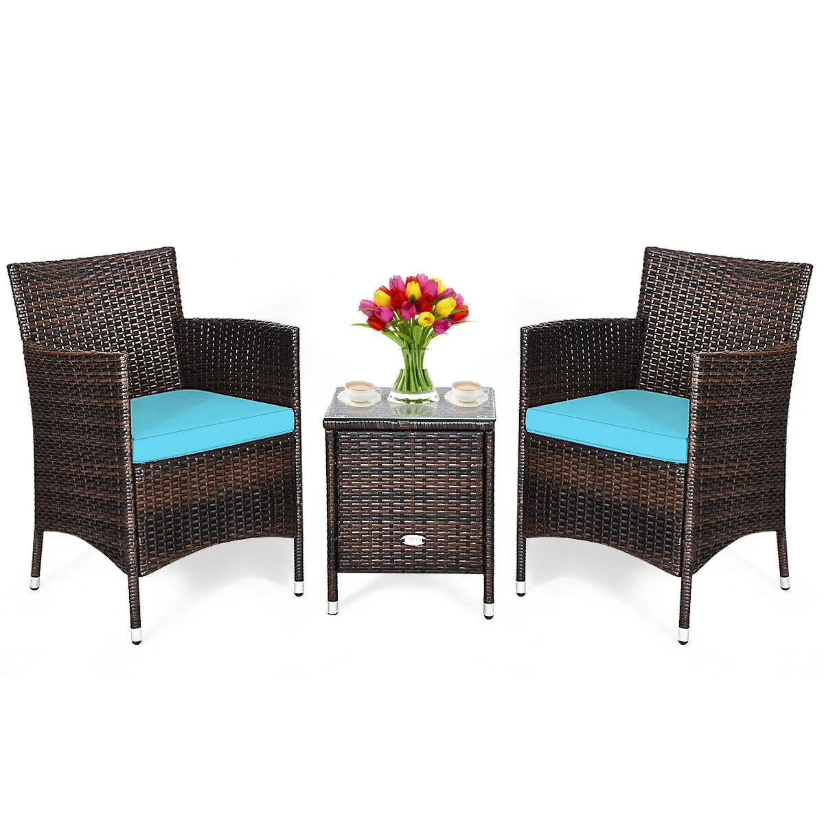 Costway Outdoor 3 PCS PE Rattan Wicker Furniture Sets Chairs Coffee Table Garden HW63850
Costway Outdoor 3 PCS PE Rattan Wicker Furniture Sets Chairs Coffee Table Garden HW63850