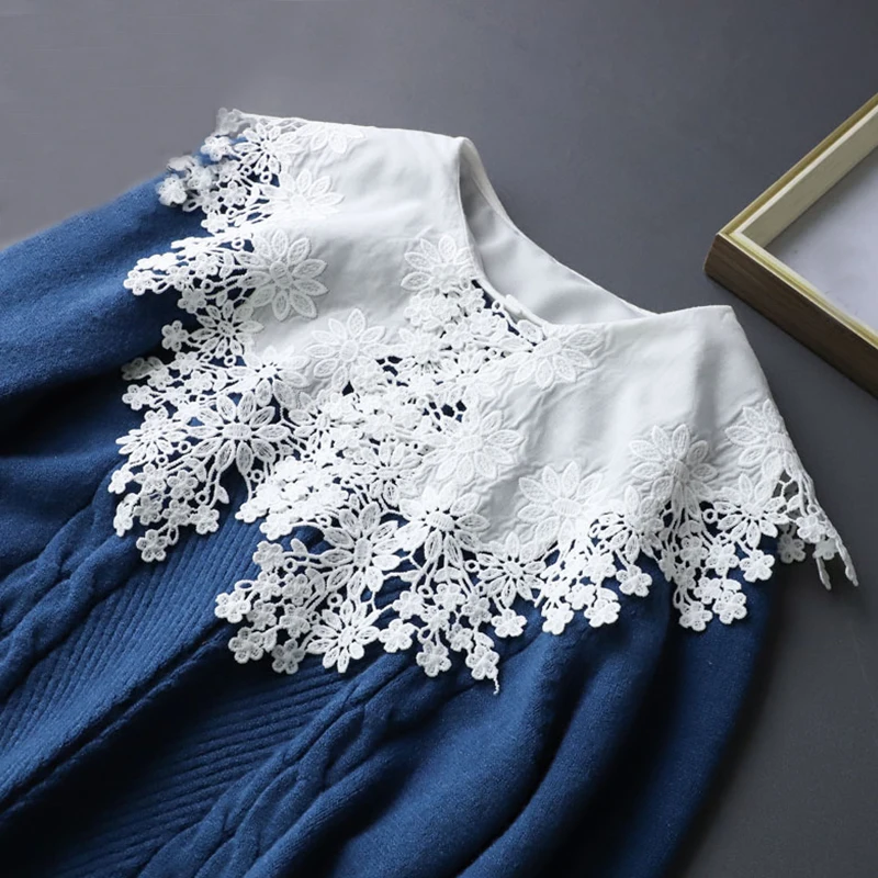 Female White Floral Embroidery Fake Collar for Women Sweet Shirt Detachable Collars Removable Half Shirt Neckwear False Collar
Female White Floral Embroidery Fake Collar for Women Sweet Shirt Detachable Collars Removable Half Shirt Neckwear False Collar
