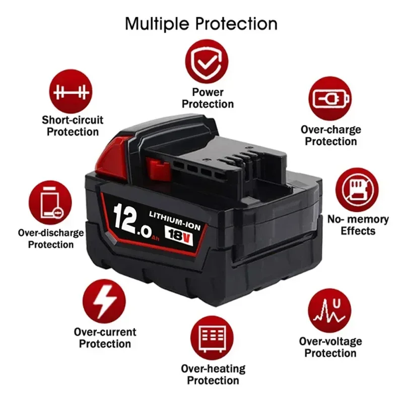 DGCF 6Ah/9Ah/12Ah For Milwaukee M18 Batteries High Output Rechargeable Lithium ION 18V Battery
DGCF 6Ah/9Ah/12Ah For Milwaukee M18 Batteries High Output Rechargeable Lithium ION 18V Battery