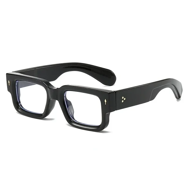 Lunettes à monture carrée noire bloquant la lumière bleue pour hommes, lunettes de lecture optiques, lunettes d'ordinateur classiques, miroir d'avion 1