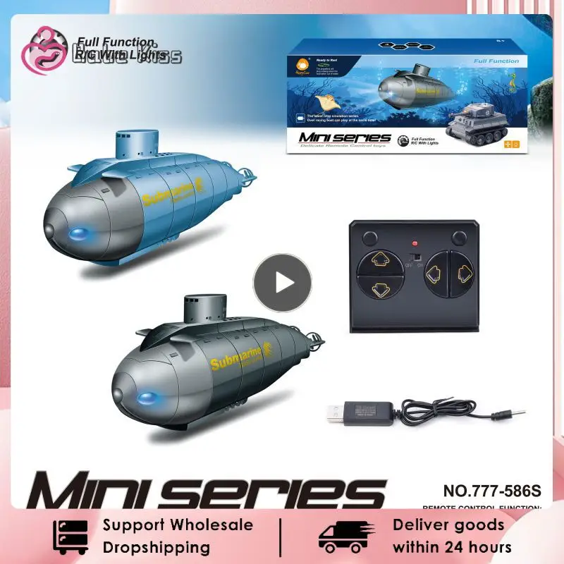 

Mini RC Boats 2.4G Wireless Submarine Waterproof Diving Toy Simulation Submarino Controle Remoto Model Racing Ship For Children