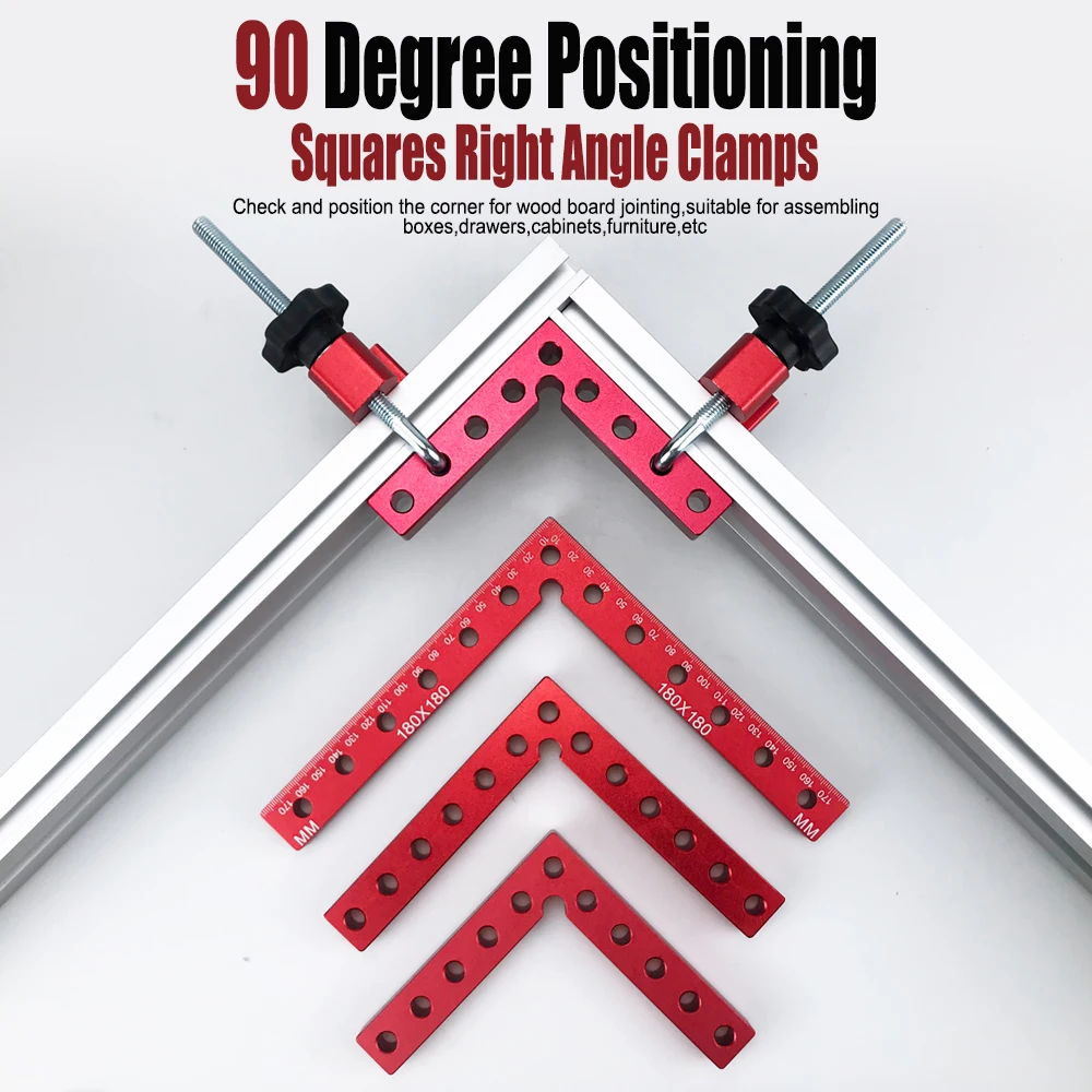 Aluminium Alloy 90 Degree Positioning Squares Right Angle Clamps Woodworking Carpenter Tool Corner Clamping Square
Aluminium Alloy 90 Degree Positioning Squares Right Angle Clamps Woodworking Carpenter Tool Corner Clamping Square