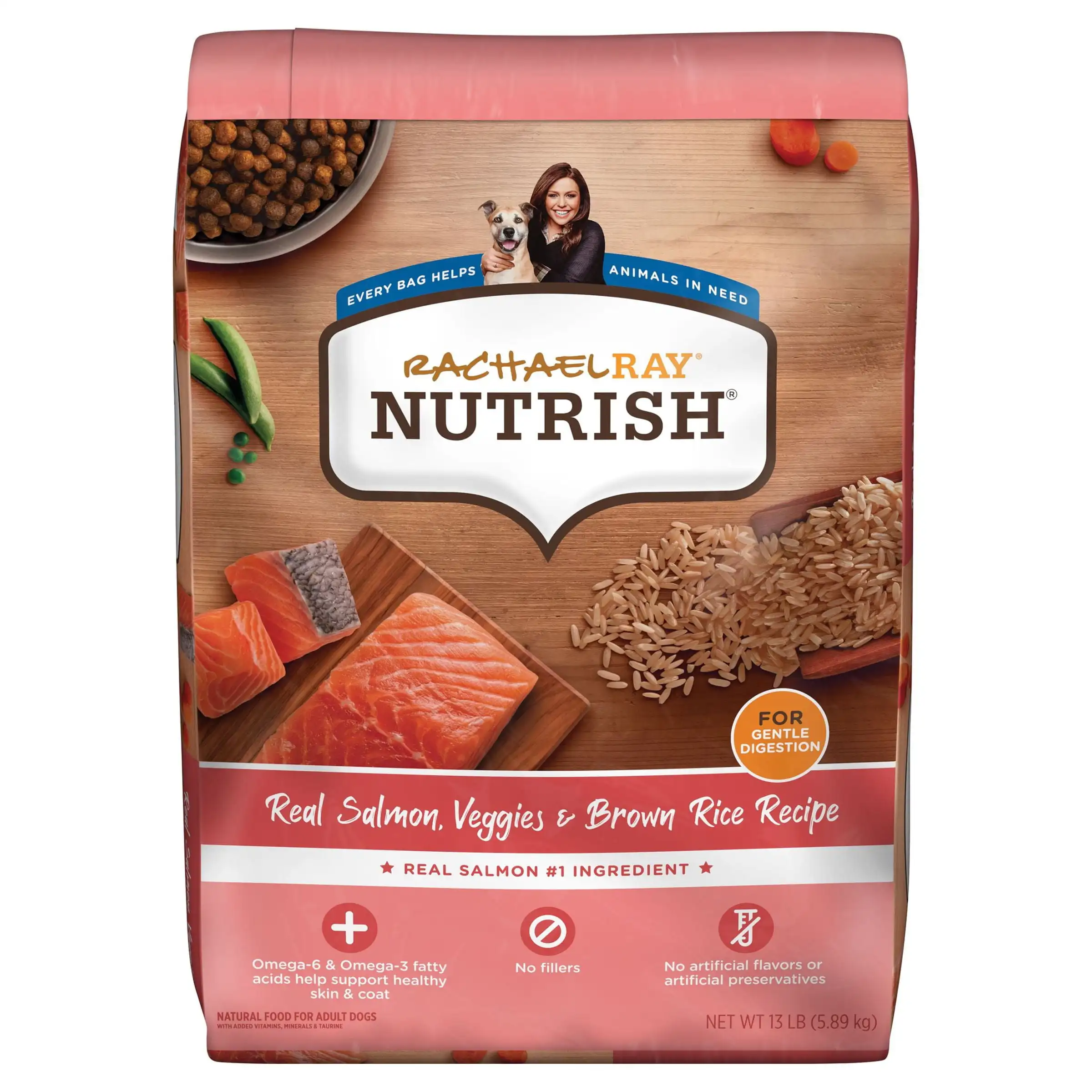 Корм для собак Rachael Ray Nutrish с натуральным лососем, овощами и коричневым рисом, первоклассная сухая корма для собак, пакет 13 фунтов 
Корм для собак Rachael Ray Nutrish с натуральным лососем, овощами и коричневым рисом, первоклассная сухая корма для собак, пакет 13 фунтов