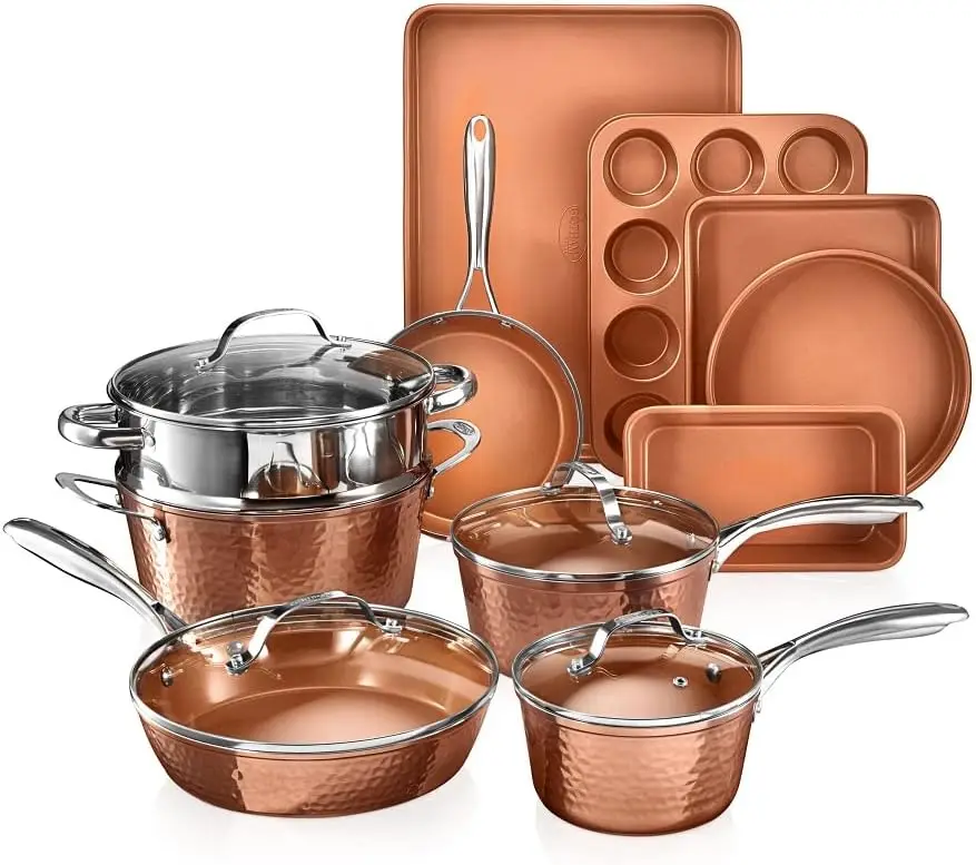 Steel Hammered 15 Pc Ceramic Pots and Pans Non Stick Cookware Set,Kitchen ,Ceramic Cookware with Non Toxic Cookware
Steel Hammered 15 Pc Ceramic Pots and Pans Non Stick Cookware Set,Kitchen ,Ceramic Cookware with Non Toxic Cookware