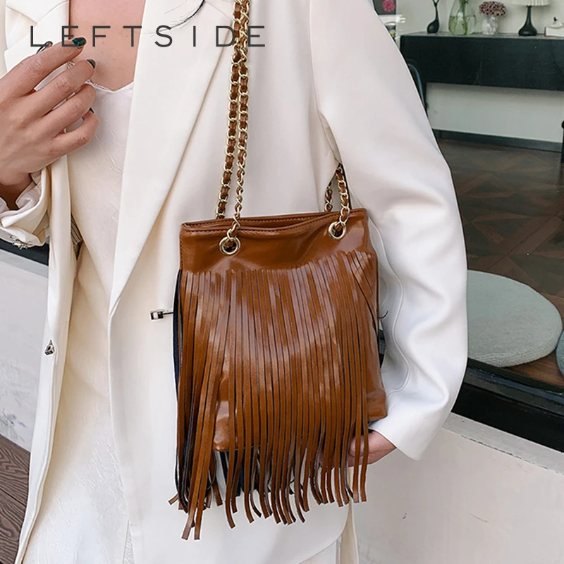 

Small PU Leather Tassels Shoulder Bags for Women 2024 Female Trend Fashion Crossbody Bag Lady Silver Retro Handbags and Purses