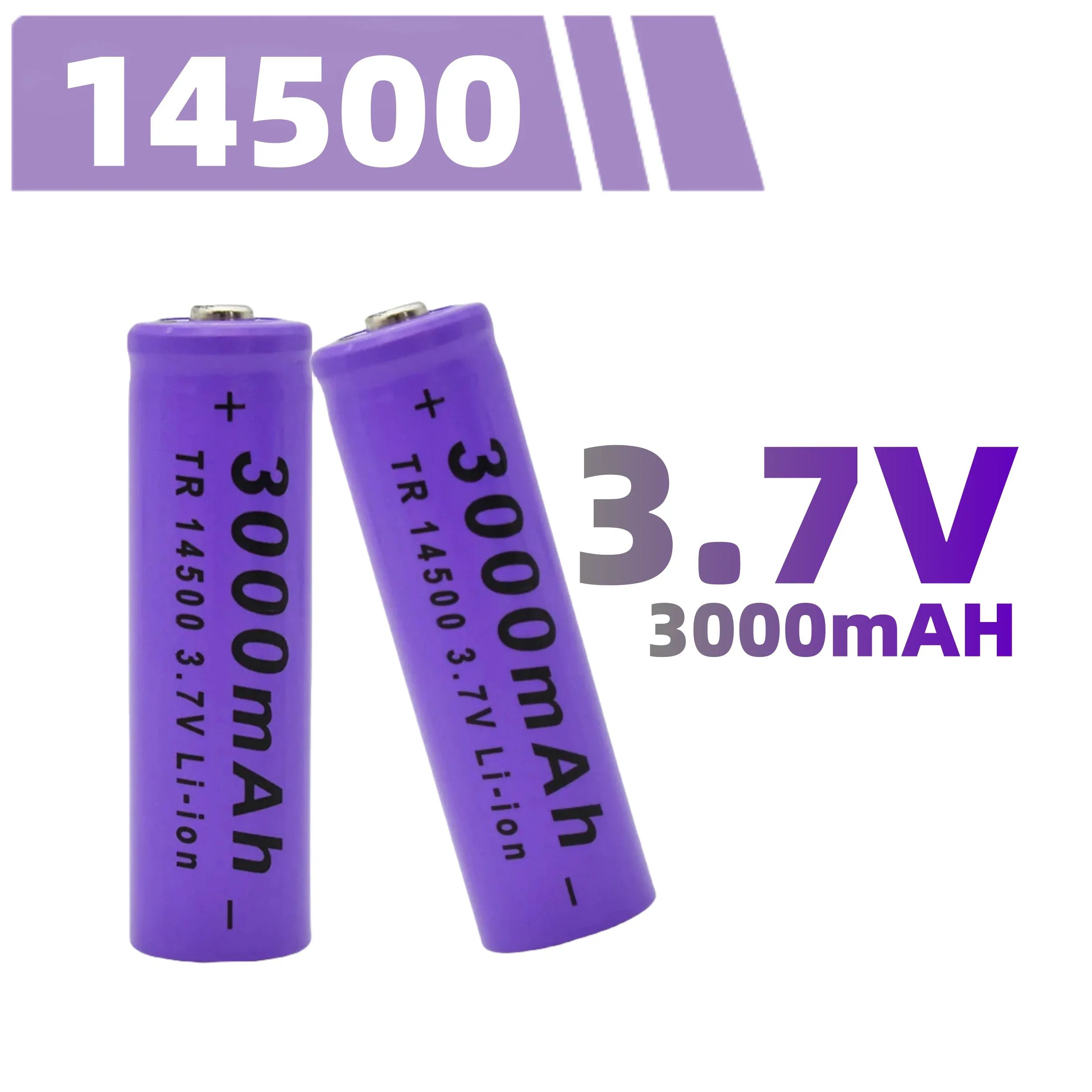 

3.7V 14500 rechargeable lithium-ion battery, 3000mAH AA replacement battery, used for radios, microphones, Electric toys, etc