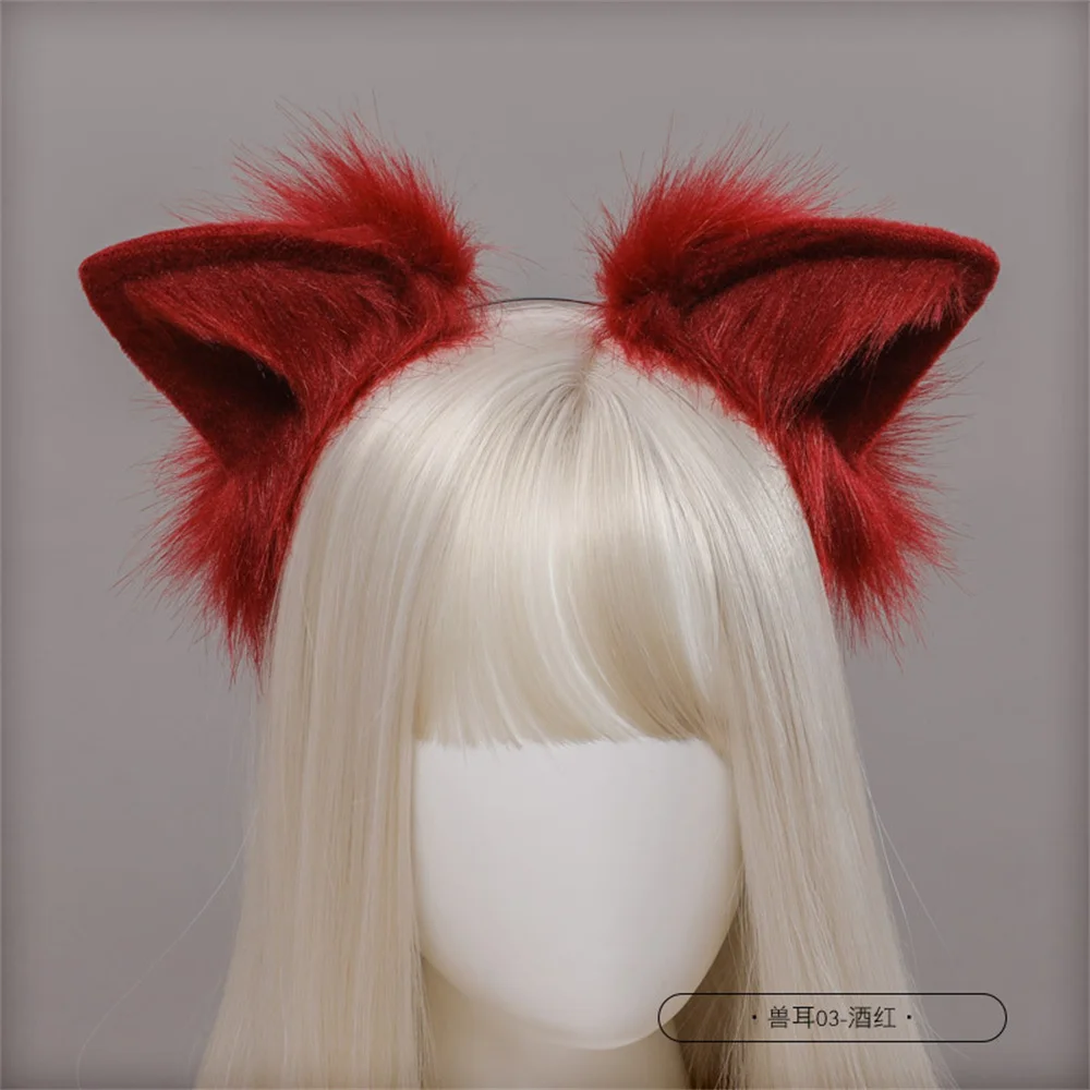 

Faux Fur Wolf Ears Headband Realistic Furry Fluffy Animal Hair Hoop Lolita Anime Masquerade Cosplay Costume Hair Accessories New