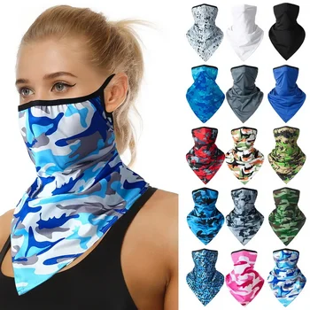 Máscara Ciclística Protetiva Contra Raios UV, Respirável e de Secagem Rápida 7 Sun Protection Mask Balaclava Bicycle Motorcycle Face Cover Mask Men Ice Silk Cycling Spring Summer Triangular Hanging Ear Mask