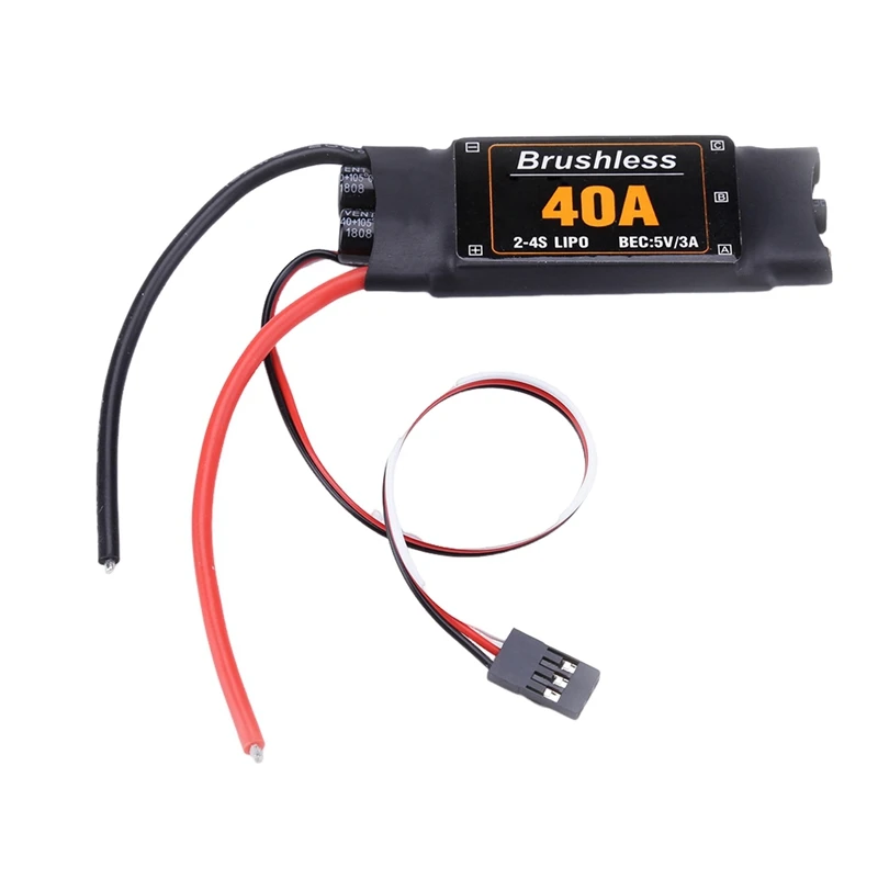 

40A Brushless ESC Black Brushless ESC Speed Controller Motor For RC FPV Quadcopter Helicopter (Short)