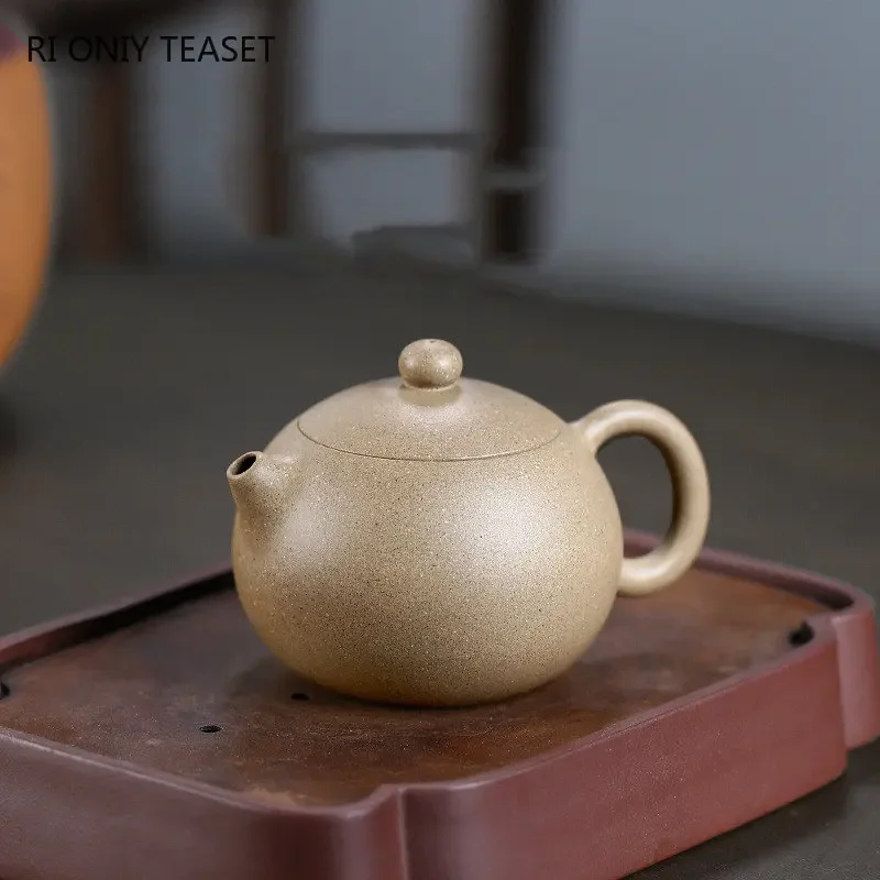 

230ml Chinese Yixing High-end Purple Clay Teapots Famous Handmade Xishi Tea Pot Raw Ore Sesame Duan Mud Kettle Zisha Tea Set
