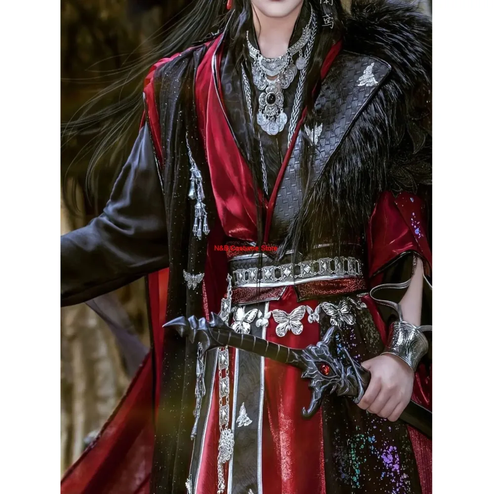 

Hua Cheng Cosplay Costume TGCF Ghost King Clothings Heaven Officials Blessing Halloween Outfits Anime Tian Guan Ci Fu Hanfu