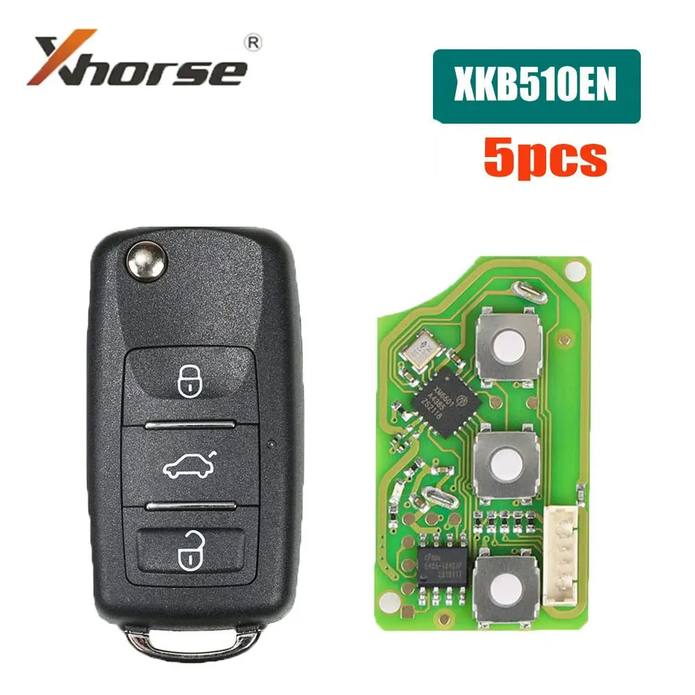 

5PCS/lot Xhorse XKB510EN Universal Remote Key B5 Type 3 Buttons for VVDI VVDI2 Key Tool(English Version) Car Remote Key