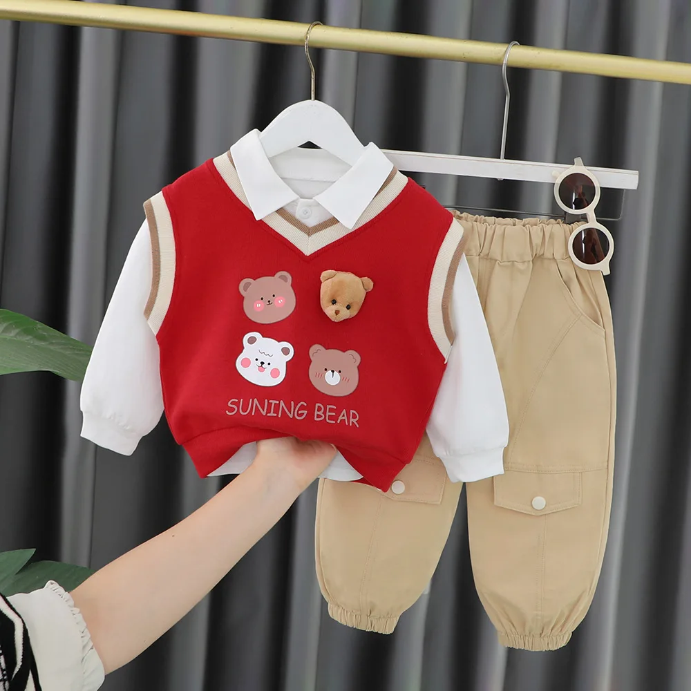 Baby Girl Clothes Autumn Winter Baby Boys Christmas Outfit for Kids Cartoon V-neck Knitted Vest + White Shirts + Pants Clothing
Baby Girl Clothes Autumn Winter Baby Boys Christmas Outfit for Kids Cartoon V-neck Knitted Vest + White Shirts + Pants Clothing