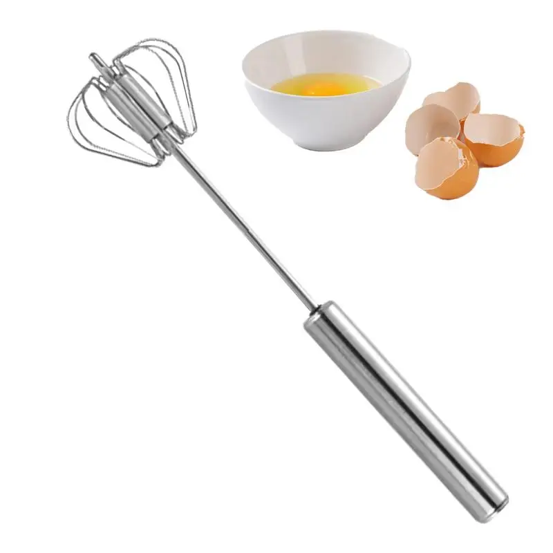 

Handheld Egg Whisk Rotating Eggbeater Hand Push Whisk Kitchen Gadgets Milk Beater Frother Hand Mixers For Whisking Making Cream